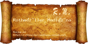 Rothmüller Madléna névjegykártya